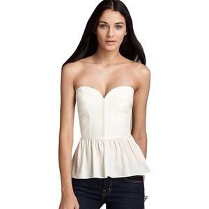 Parker “Penelope” silk peplum corset top-Off White